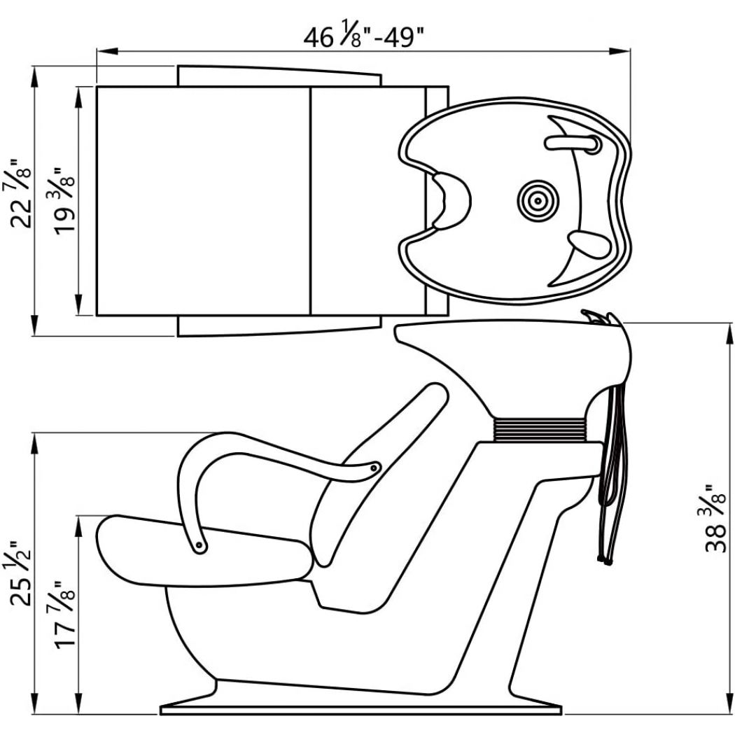 Beauty Salon Shampoo Station Adjustable Seat Shampoo unit